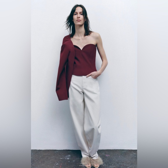 Zara Wine🍷🍷🍷 Sweetheart Neckline Bustier - Size Small - NWT - Picture 2 of 7